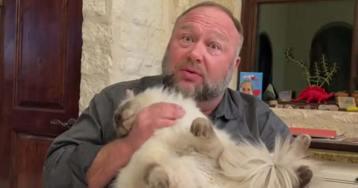 Alex Jones claims the DoJ wants to take his cat Mushu in latest spurious attack on Sandy Hook hoax punishment