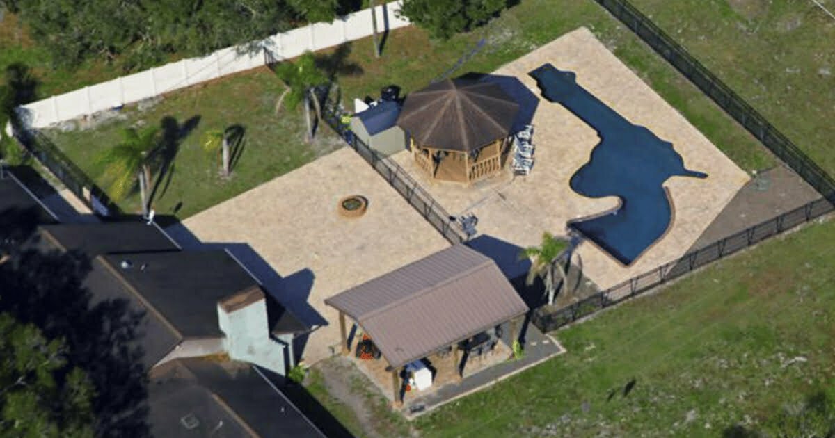 Backyard swimming pool near Tampa is shaped like a revolver