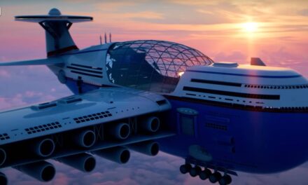 The nuclear-powered Sky Cruise can house 5,000 people and stay airborne for years at a time 