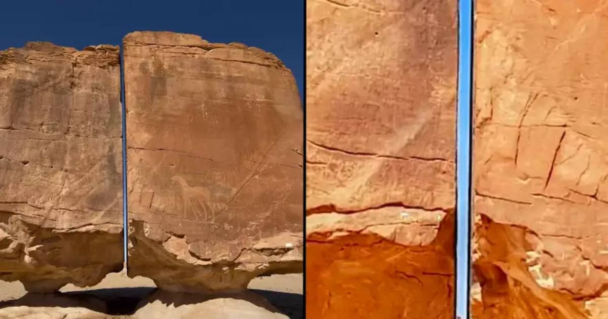 World’s most bizarre rock formation has oddly perfect split down the middle that’s still unexplained