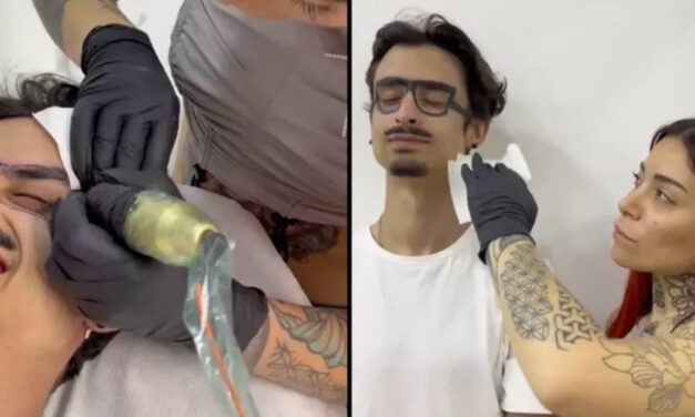 People are shocked after man appears to get glasses tattooed onto his face