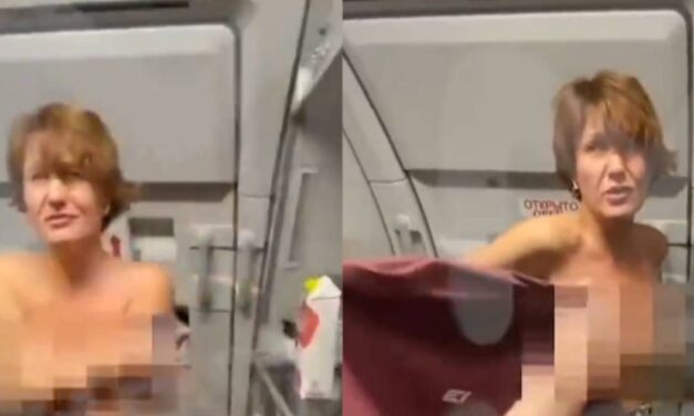 Naked female passenger goes on rampage and bites federal police officer