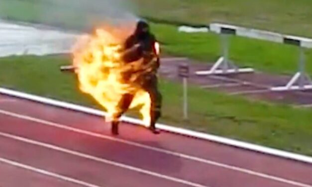 MAN SETS RECORD FOR FASTEST 100-METER SPRINT WHILE ON FIRE