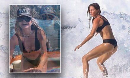 Gisele surfs in bikini, and Heidi Klum flashes her abs aboard yacht as stars heat up July 4th holiday weekend