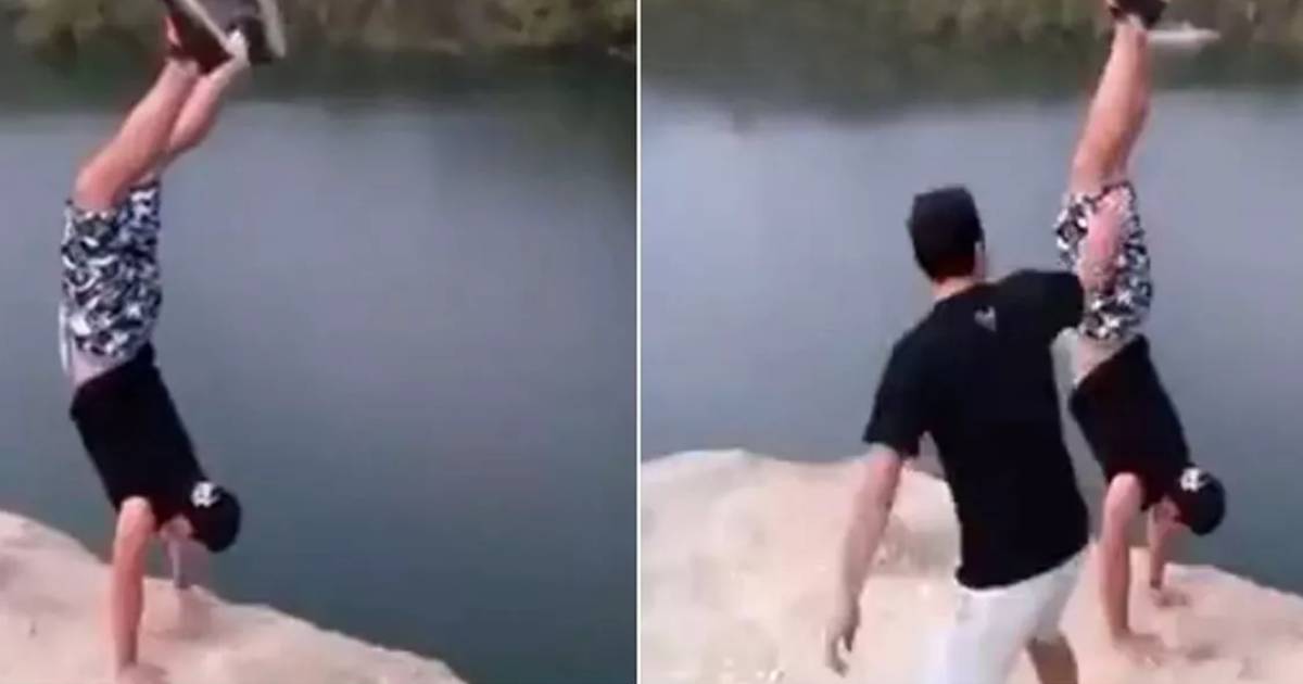 Man jumps over barrier at 800ft canyon for prank then slips