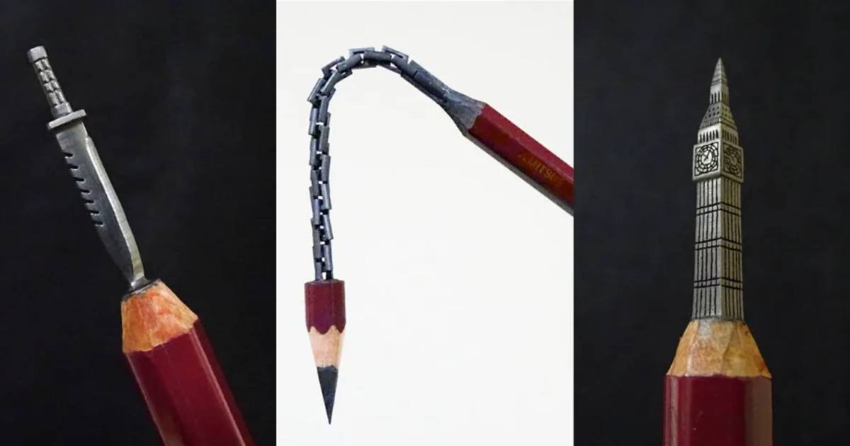 Artist creates incredibly-detailed sculptures from ordinary pencil lead