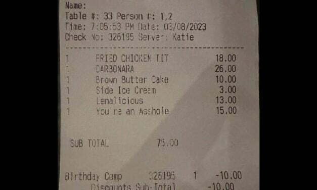 Diner stunned after being hit with ‘$15 a**hole’ charge on restaurant bill