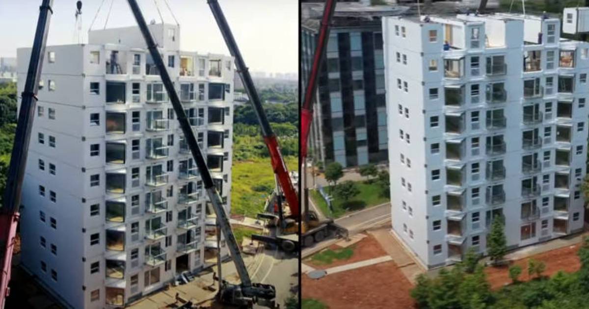 Chinese Company Erects 10-Storey Apartment Building in Less Than 29 Hours