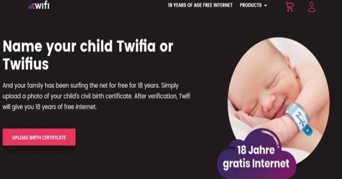 Parents Name Daughter After Internet Provider to Get Free Wi-Fi for 18 Years