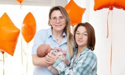 Same sex couple become first in Europe to have baby which they both carried