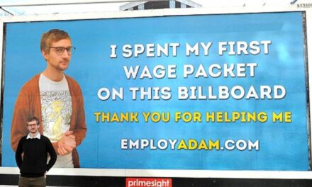 Unemployed graduate who spent last £500 on billboard begging for a job spends first pay packet on another to say thank you