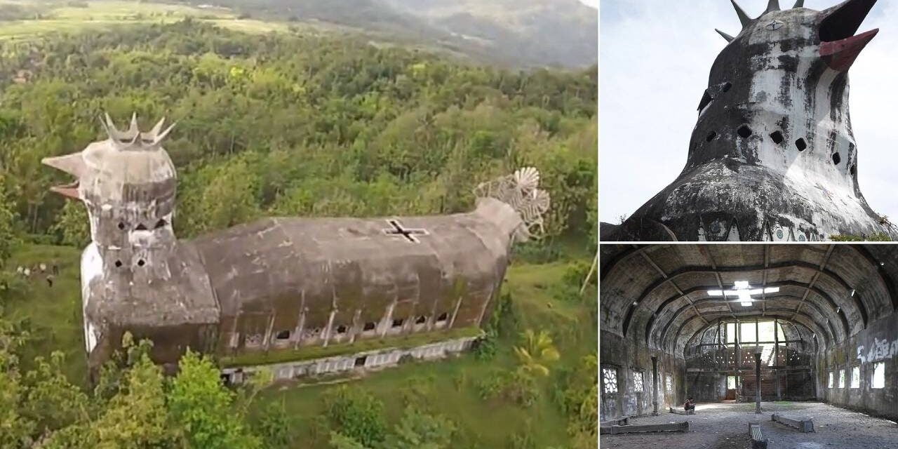 Eccentric Man Builds Giant “Chicken Church” in the Middle of Indonesian Jungle