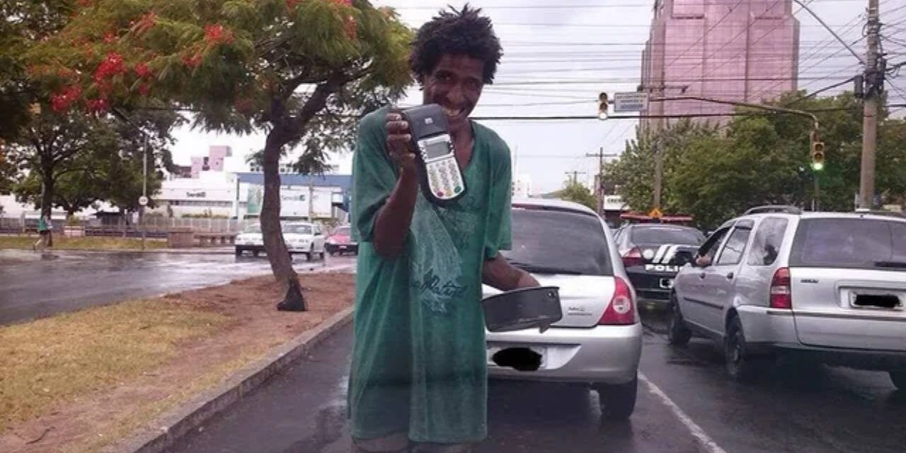 Professional Beggar Takes Credit Card Donations, Makes a Killing