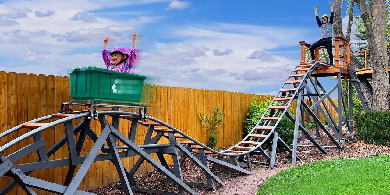 Awesome Dad Builds 50-Meter-Long Rollercoaster in His Backyard