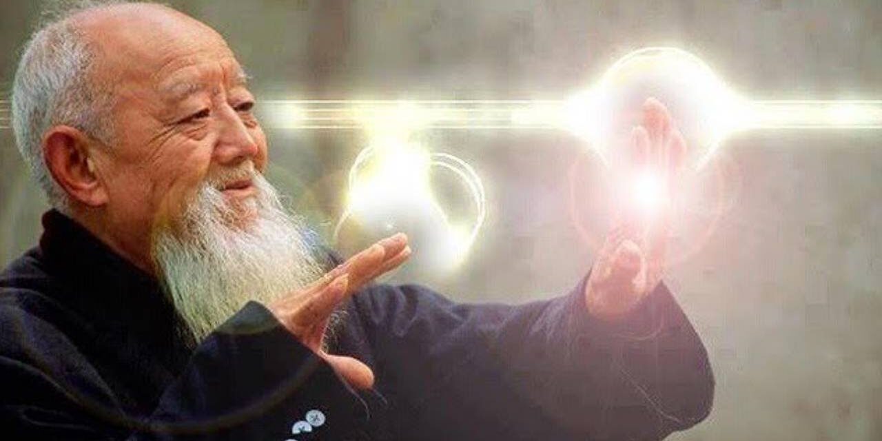 Old Chinese Man Moves Objects with Qi (Chi) Energy