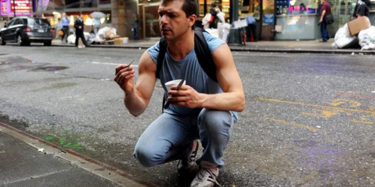 Man Makes a Living Scraping the Sidewalk for Gold and Diamonds