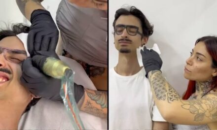 People are shocked after man appears to get glasses tattooed onto his face