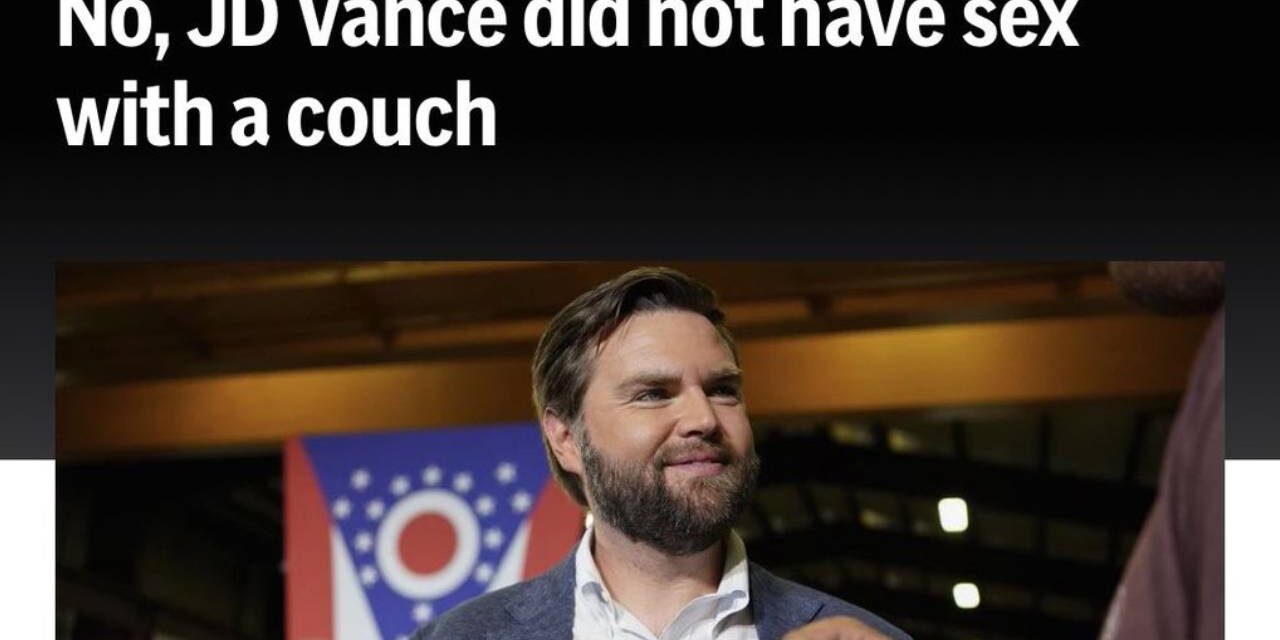 AP Declares That ‘JD Vance Did Not Have Sex With A Couch’ In Fact Check