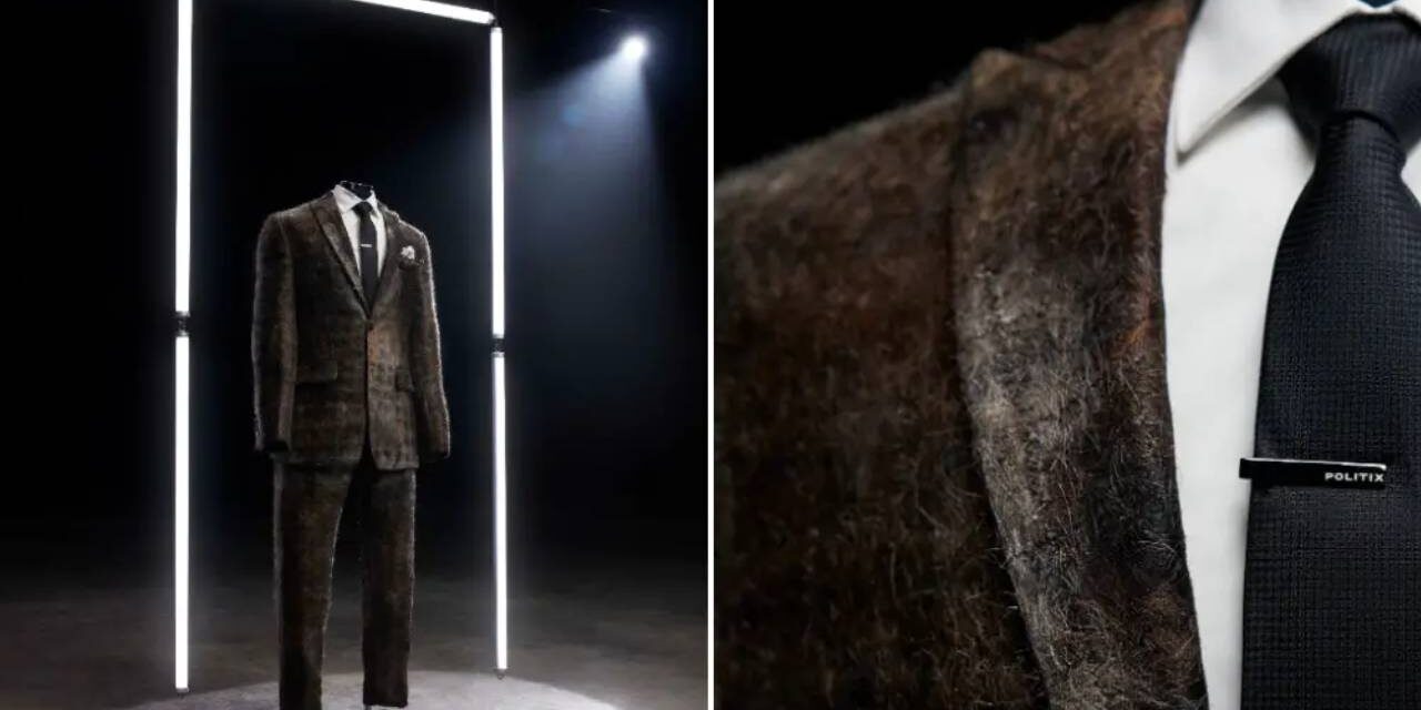 First ever suit made from moustache hair breaks fashion record