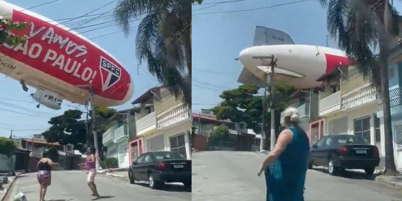 Watch a Blimp Crash Into a Residential Neighborhood