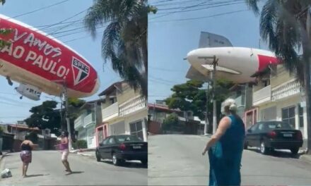 Watch a Blimp Crash Into a Residential Neighborhood