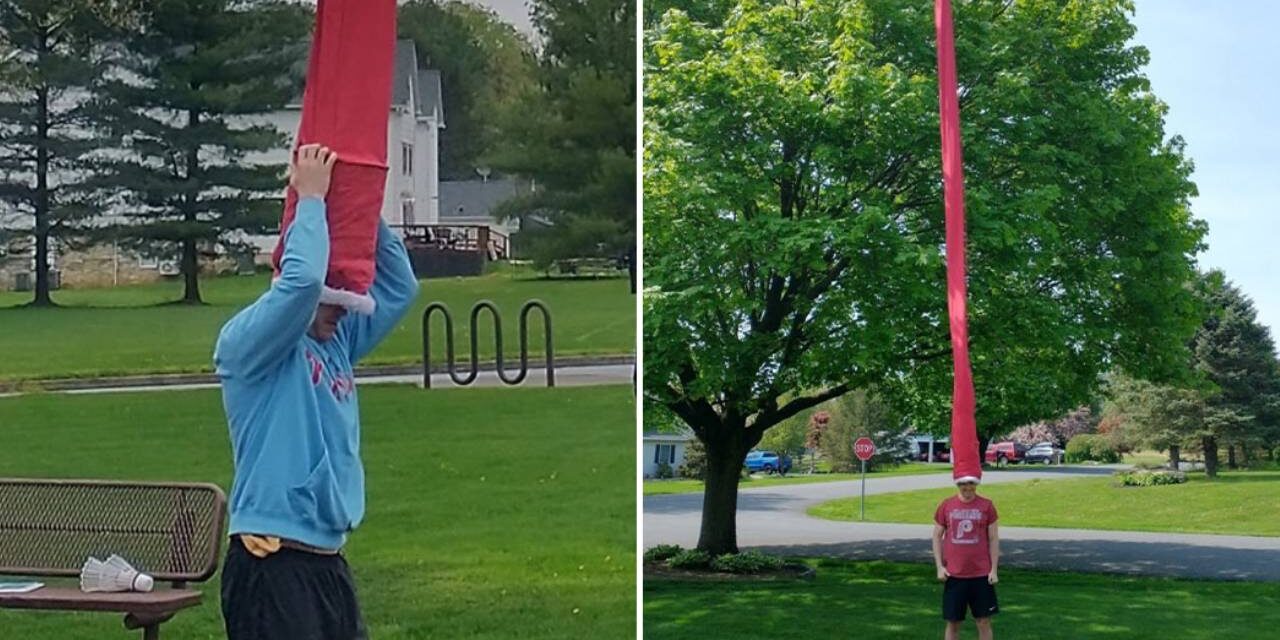 Pa. student spent years building world’s tallest hat