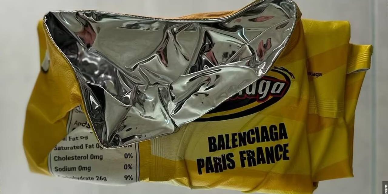 Fashion fans mercilessly mock Balenciaga’s $1,800 crumpled chip bag wallet: ‘Feels like a joke’