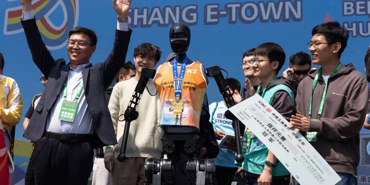 China pits humanoid robots against humans in half-marathon for first time