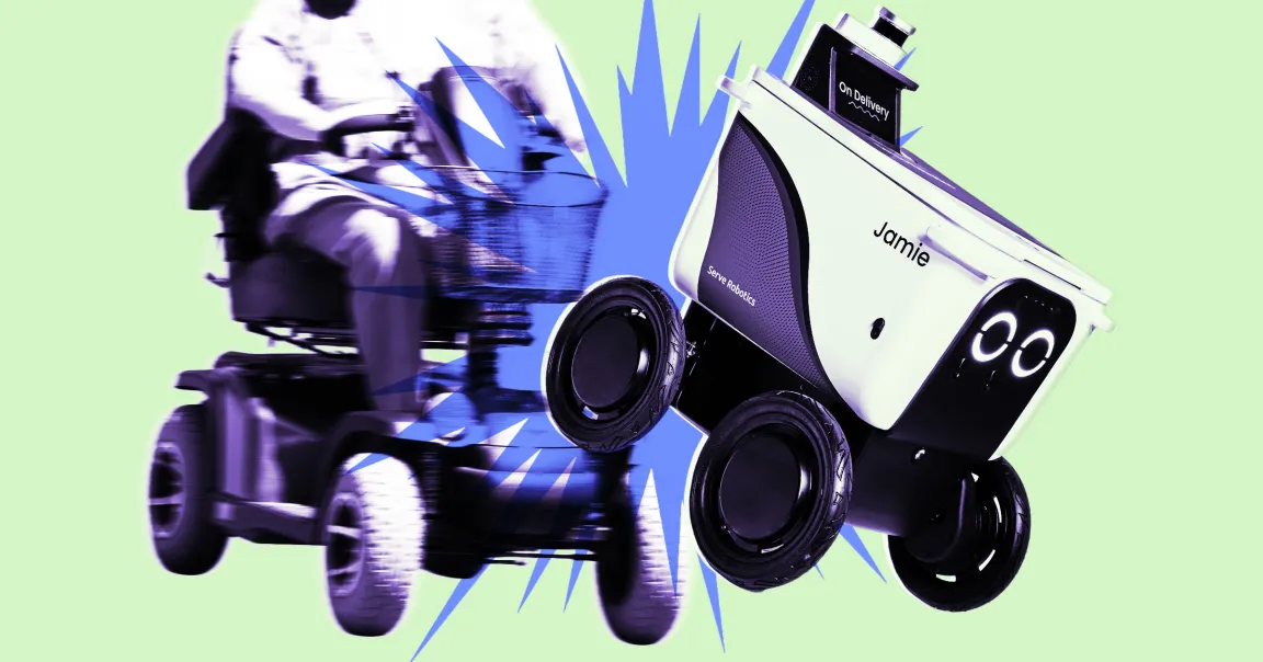 Delivery Robot Torments Disabled Man