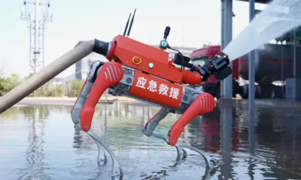 Chinese Firefighters Using Robot Dogs With Huge Hoses Attached