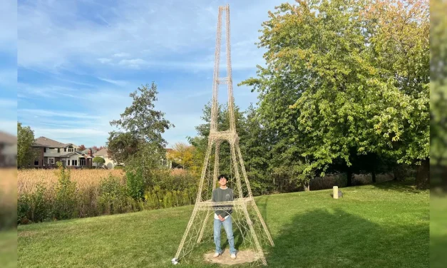 Illinois teen builds 17.32-foot Eiffel Tower out of toothpicks