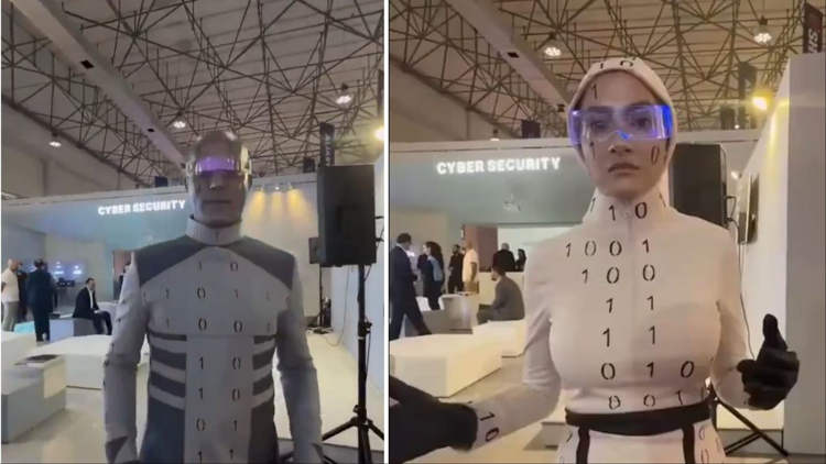 Humanoid Robots at Iranian Tech Expo Turn Out to Be Humans in Disguise