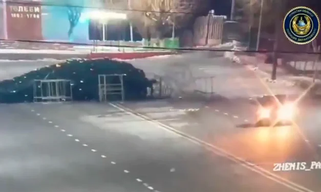 Late-night joyride ends in disaster as driver smashes into towering Christmas tree on camera