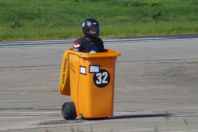 Fast trash: World’s fastest wheelie bin hits 66 mph