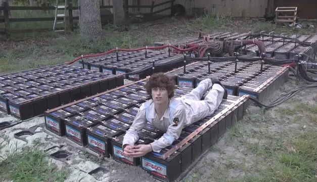 Man wires up 400 car batteries in ‘insane’ experiment to see what would happen