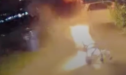 Watch: Woman runs away from exploding wheelchair